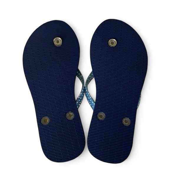 VERA BRADLEY 'Tropics Tapestry' Blue & White Floral Flip Flops Size S (5/6) NWOT - Picture 7 of 10